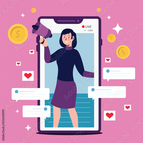 Social media marketing mobile vector design.