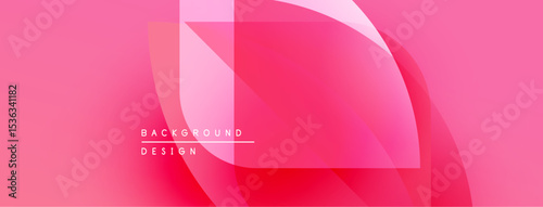 Abstract pink background. Overlapping shapes create dynamic visual effect. Modern design elements present clean aesthetic.
