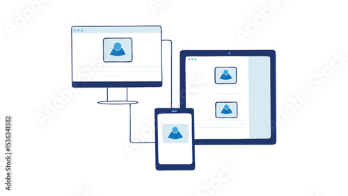 Seamless user experience on multiple devices tablet phone and desktop for unified account management