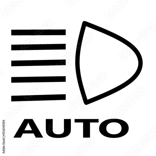 auto high beam warning light indicator of high beam headlight black silhouette.eps