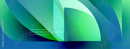 Abstract fluid shapes, vibrant greens, blues create dynamic background. Modern design elements suggest movement, energy. Smooth gradients enhance visual appeal.