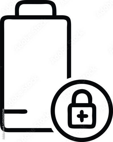 battery icon with lock symbol locked usage