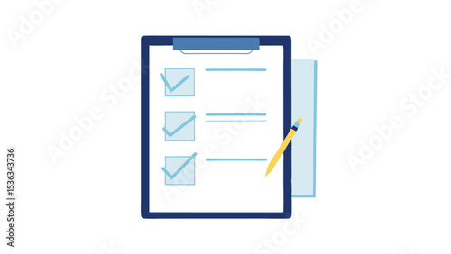 Task Completion A clean checklist showing successful achievement and completed work with a light