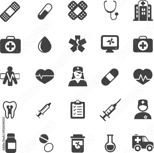 Medical Iconography A Comprehensive Collection Representing Healthcare Concepts and Services for Visual Communication and Design Purposes in Various Applications