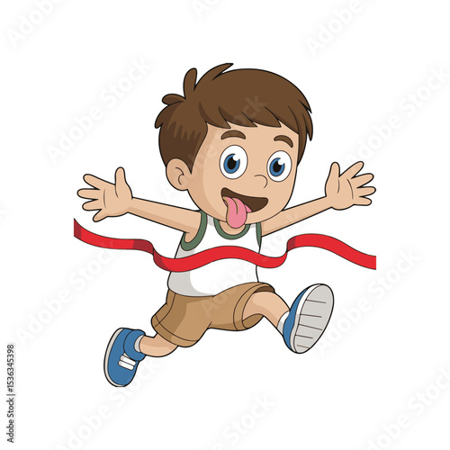 cartoon boy running