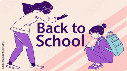 A teacher welcomes a student back to school, both wearing masks