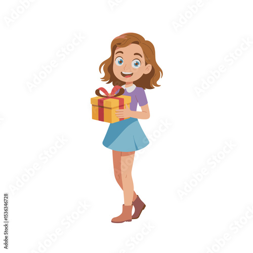 girl with gift box