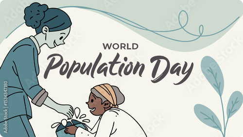 A woman gives a gift to a child in celebration of world population day