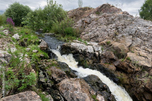 Baynovsky Waterfall is a waterfall on the Bolshaya Kalinovka River. Sverdlovsk region, Russia