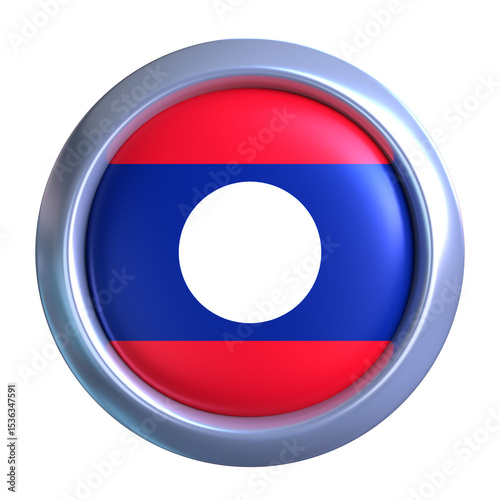 3D Laos Flag with circle metallic frame, showcasing national emblem detail in a polished, modern design. Perfect for apps, UI, or educational use Free Download 3D Laos Flag with circle metallic frame, showcasing national emblem detail in a polished, modern design. Perfect for apps, UI, or educational use - GFXLoad