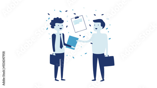 Celebrating a successful agreement with confetti sealing the deal with collaboration and success