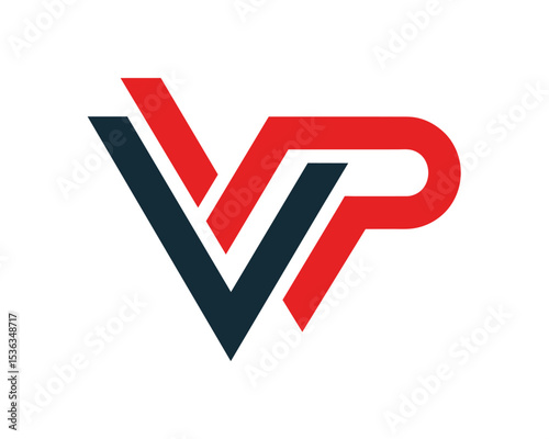 VP Logo Design Creative Interlocking Letters Vector Graphic
