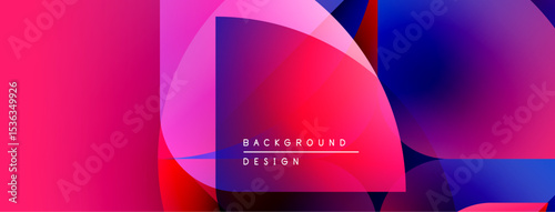 Abstract gradients blend vibrant pinks, blues, purples. Overlapping shapes create dynamic visual texture. Modern design element.