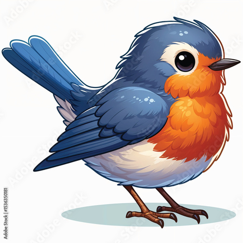 American Robin cartoon vector illustration isolated