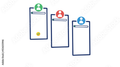 Visualizing candidate selection Workflow with different stages green checkmark bold lines white