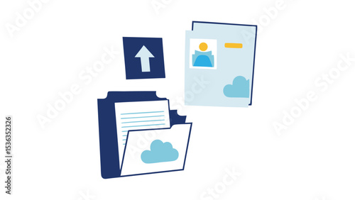 Cloud migration made easy and secure uploading data to the cloud for seamless data management flat
