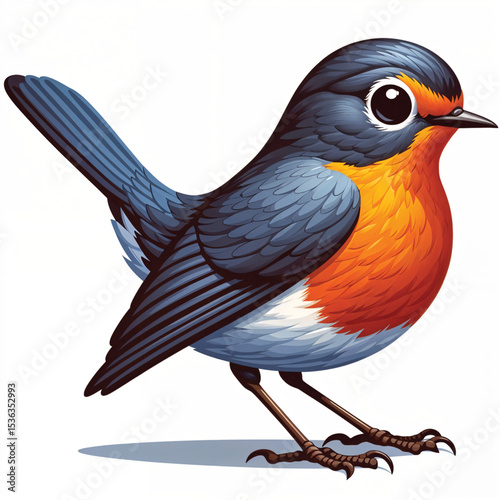 American Robin cartoon vector illustration isolated