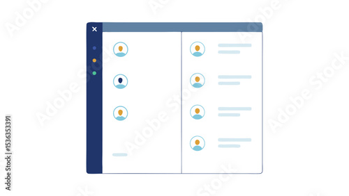 A clean user interface showcasing a team directory for collaborative project management with flat