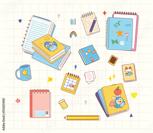 Back to School note book pen prop cute