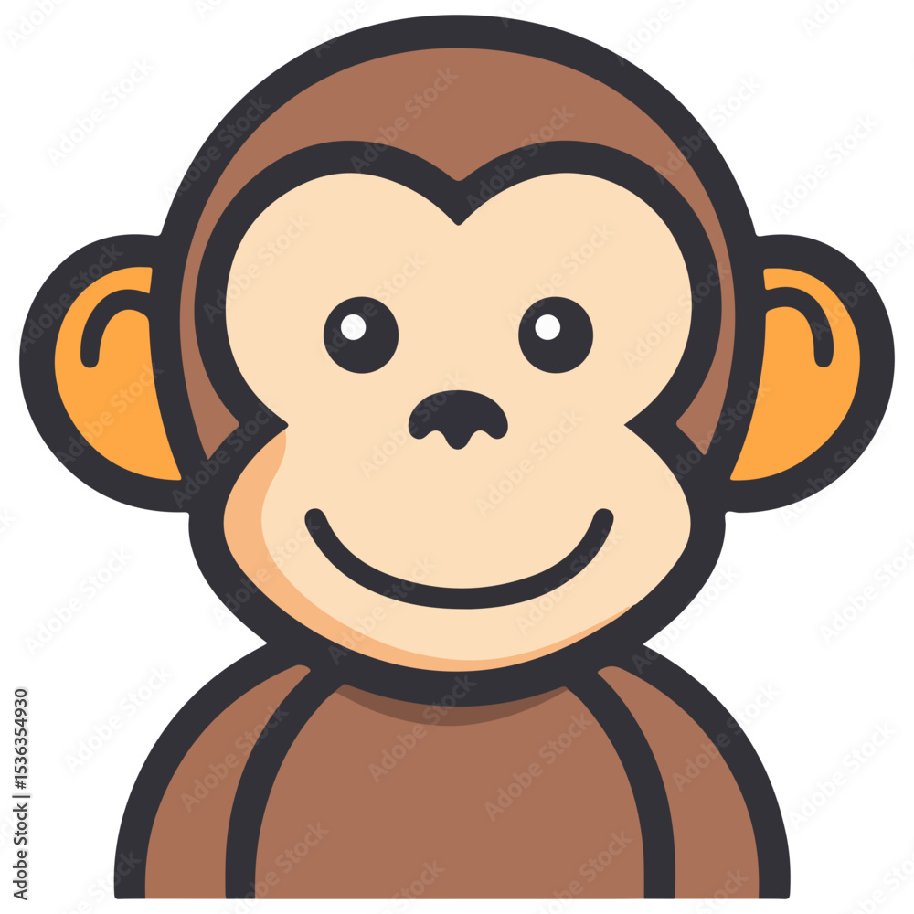 Obraz premium monkey, animal, vector, transparent background, creature, icon, pet, cute, mammal, isolated, zoo, nature, jungle