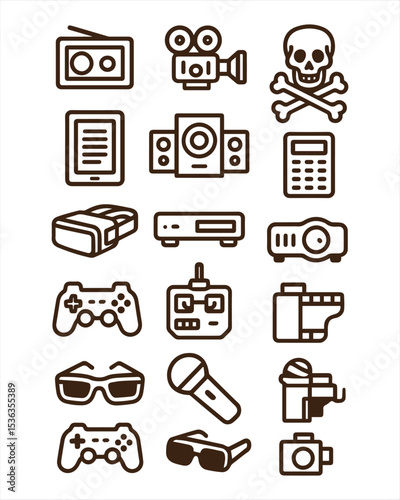 High quality thin line icons of electronic device, technology 