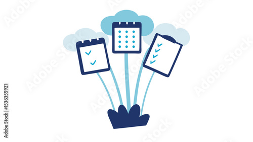 Boosting productivity with organized planning and efficient task management in a modern blue icon