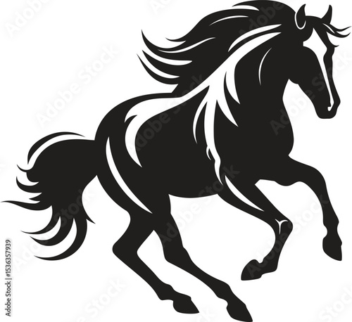 black horse vector illustration