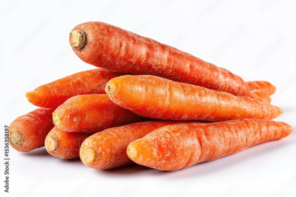 Several carrots scattered in a casual pile, isolated Several carrots scattered in a casual pile, isolated