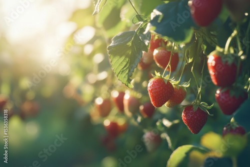 Sunlit Strawberry Patch: A Harvest of Sweetness