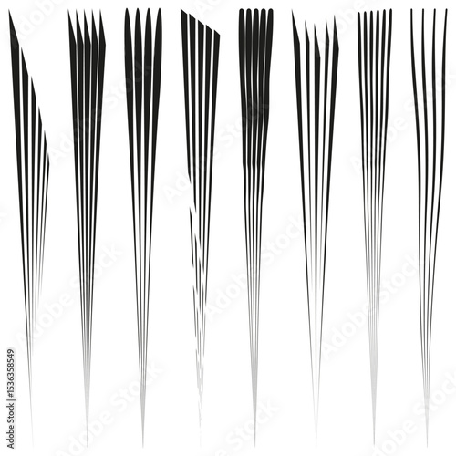 Vertical line array. Abstract Vector composition. Dynamic linear pattern. Modern art graphic.