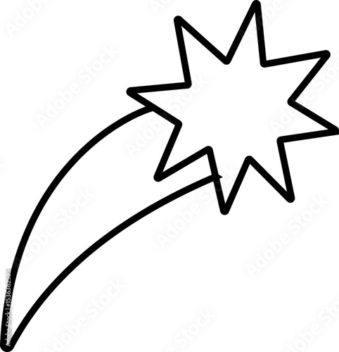 별똥별 라인드로잉 색칠 아이콘(shooting star line drawing coloring icon)