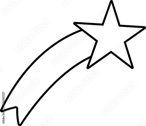 별똥별 라인드로잉 색칠 아이콘(shooting star line drawing coloring icon)