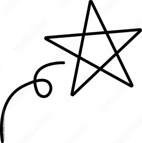 별똥별 라인드로잉 색칠 아이콘(shooting star line drawing coloring icon)
