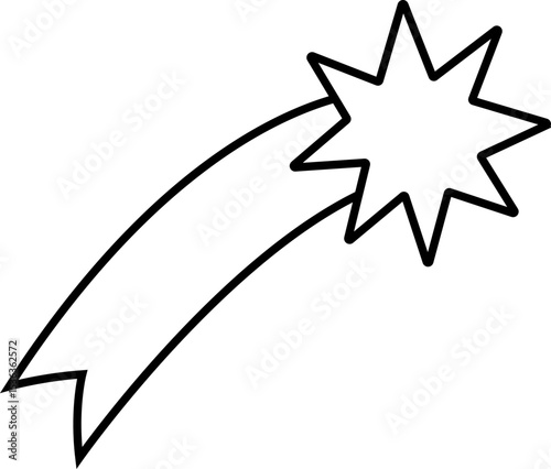 별똥별 라인드로잉 색칠 아이콘(shooting star line drawing coloring icon)