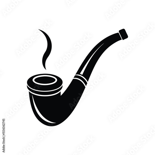 Flat and Minimal a smoking pipe icon vector illustration on white background