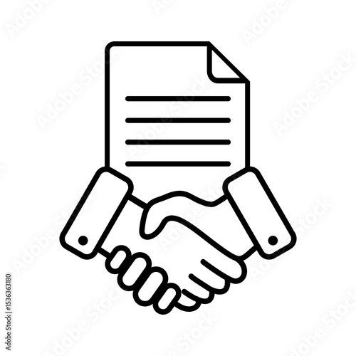 Business contract icon. Contact agreement icon. Handshake icon. business handshake line symbol. Vector illustration design.