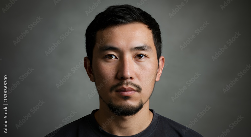 Portrait of a Man, Serious Expression, Close-up Studio Shot Portrait of a Man, Serious Expression, Close-up Studio Shot