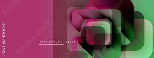 Abstract geometric shapes overlap. Vibrant colors blend, creating modern design. Gradient transitions offer visual depth. Minimalist aesthetic.