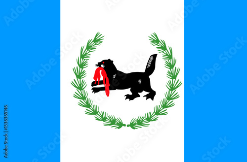 Irkutsk oblast flag, Russian Federation, Flag background, EPS10. Vector illustration
