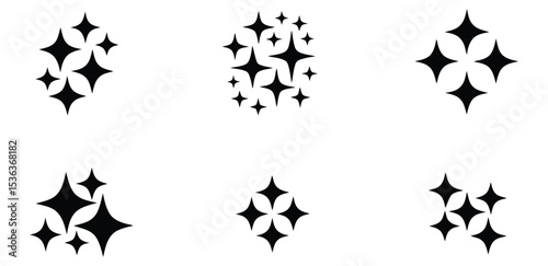 Sparkling Starburst Icons Design Elements