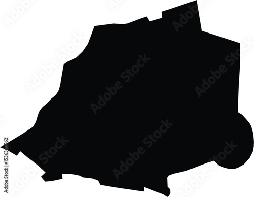 detailed black silhouette map of vatican city with precise borders isolated on white background