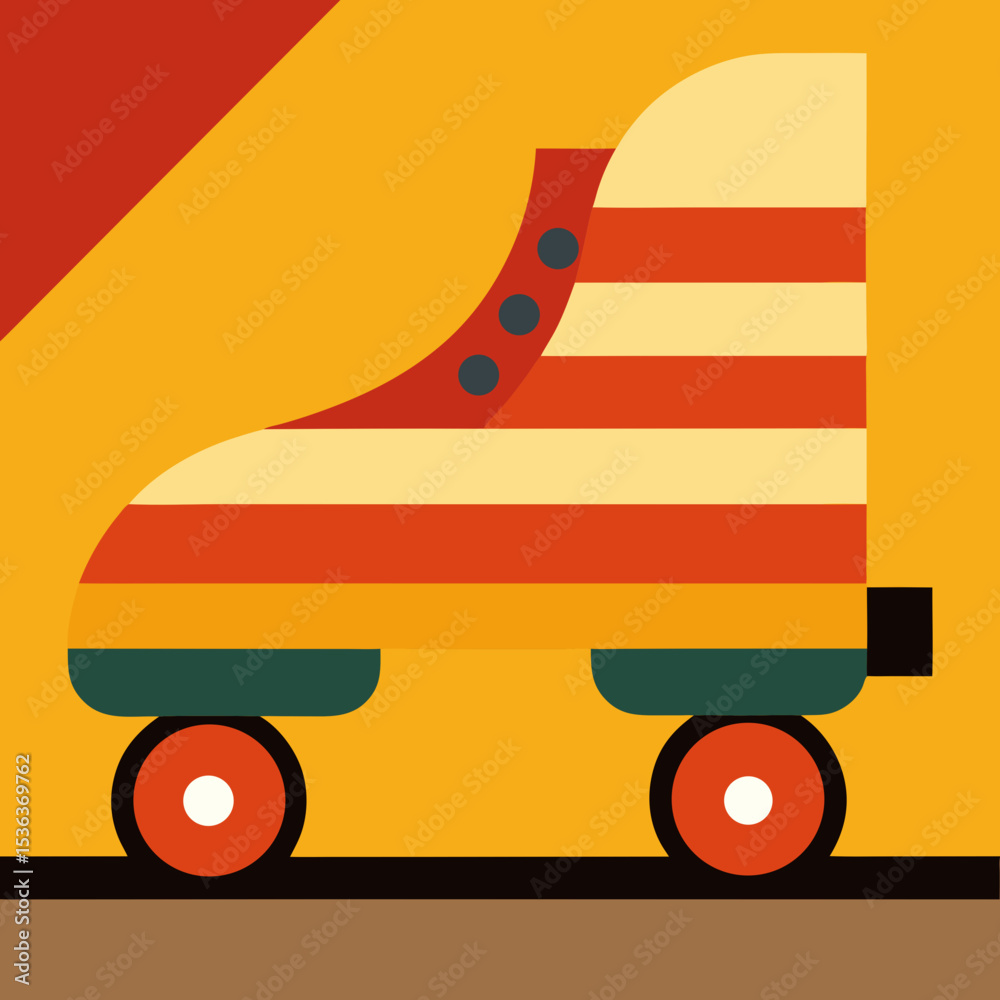 Naklejka premium Colorful street skating with warm sunset background vector illustration