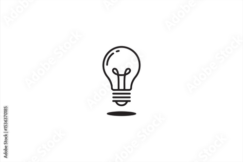 Minimalist Geometric Light Bulb Vector Icon with Grid Design Lines