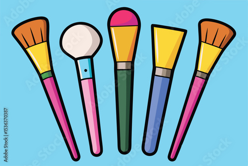 Colorful Makeup Brushes A Vibrant Collection of Beauty Tools