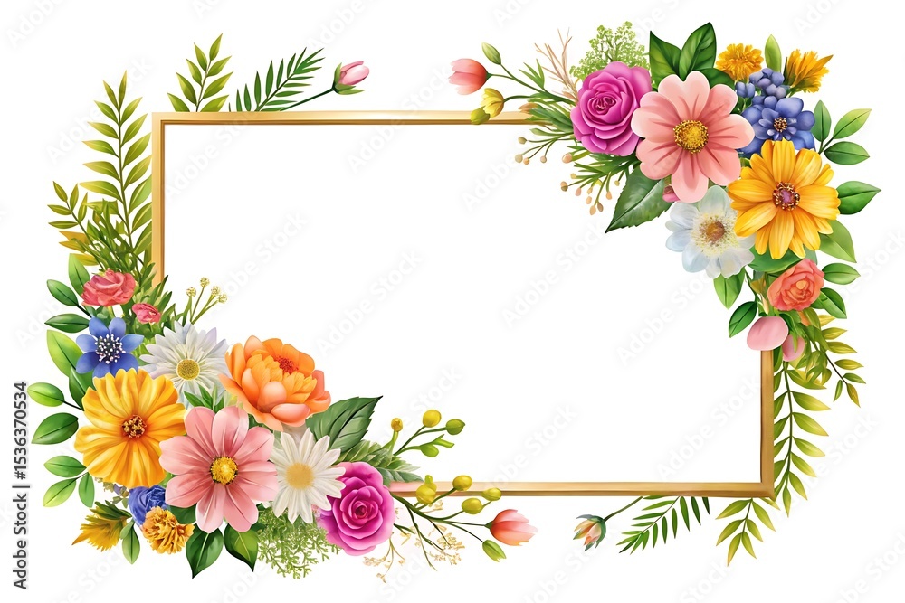 Obraz premium Frame with a flowery border
