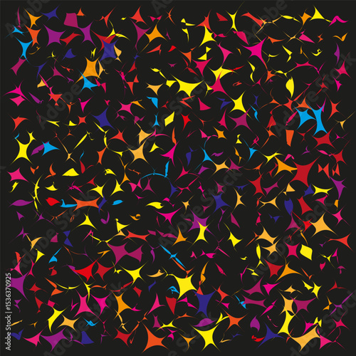 Color triangle chaos. Dark polygon elements. Abstract glow background. Vector geometric pattern.