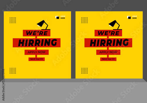 We are hiring job vacancy flyer, job recruitment poster, circular flyer design.