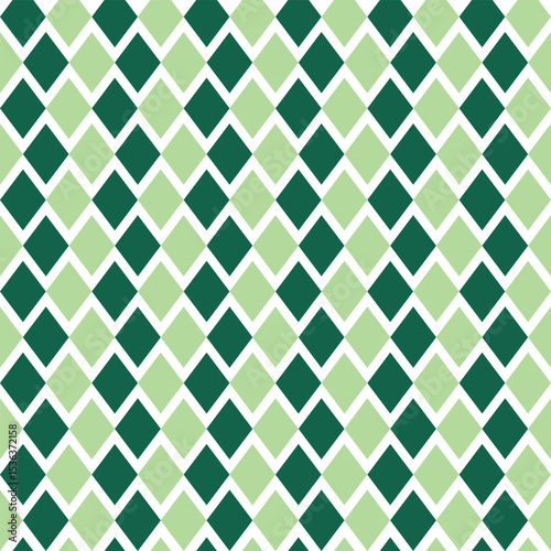 Vector abstract pattern with emerald and mint green rhombus grid