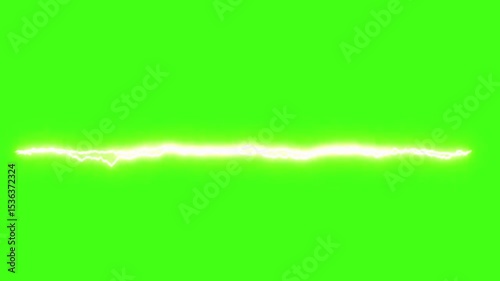 Electric Lightning Effect on Green Screen, Thunderbolt VFX, Energy Strike Overlay, Glowing Lightning Animation 4K