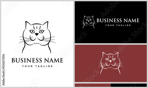 Cute Cat Logo Design Variations. (4)